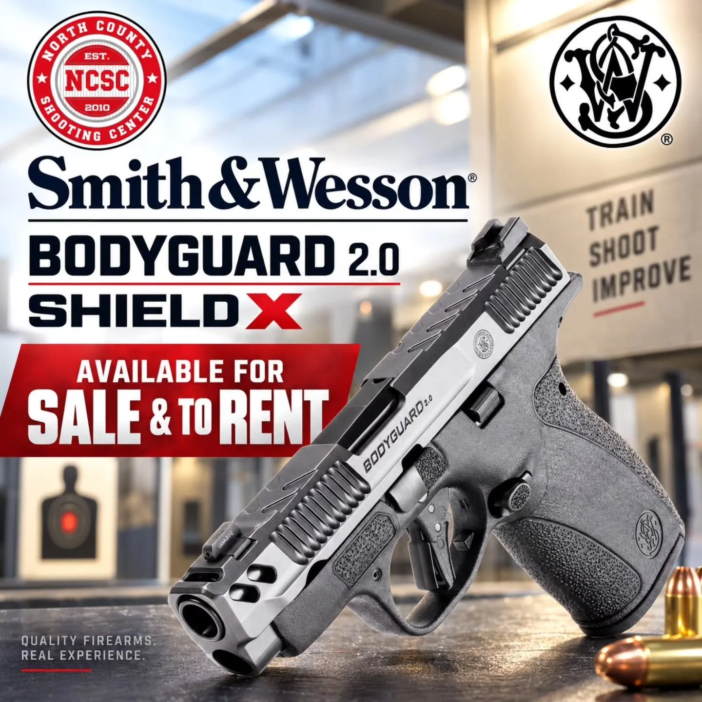 📣 New Smith &amp; Wesson Bodyguard 2.0 &amp; Shield X now available to rent!

☎️ 760.798.7300
👉 https://tinyurl.com/RentSW

@smithandwessoninc #SmithandWesson