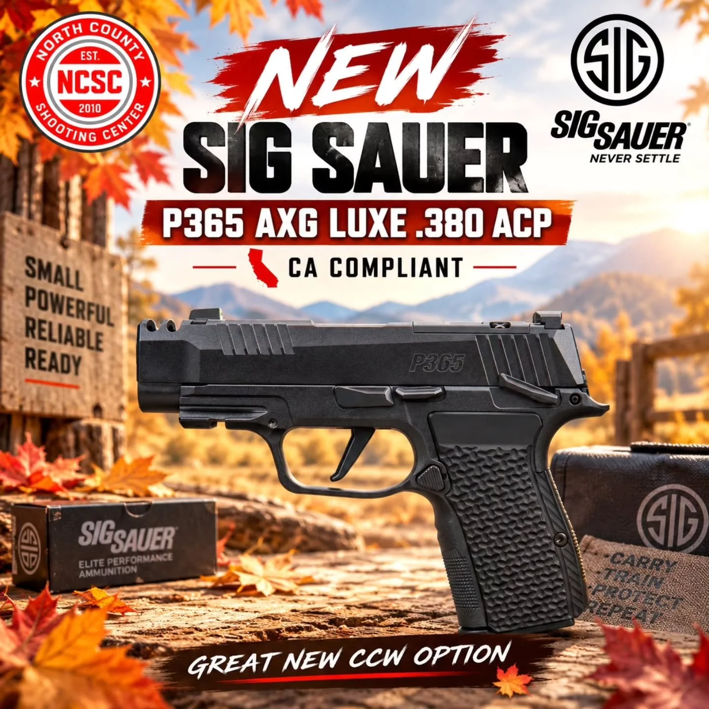 💥 The new Sig Sauer P365 AXG LUXE has landed!

☎️ 760.798.7300
👉 https://tinyurl.com/SIGSNOW

@sigsauerinc @sigsauerusa #SIG #SigSauer