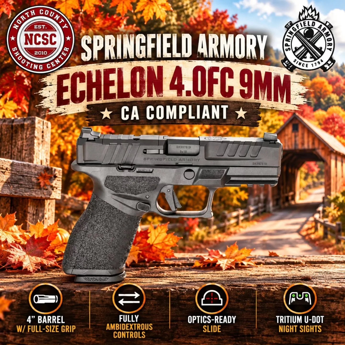🍂 The Echelon 4.0FC is an enhancement-packed powerhouse built for EDC. 

☎️ 760.798.7300

@springfieldarmoryinc #SpringfieldArmory