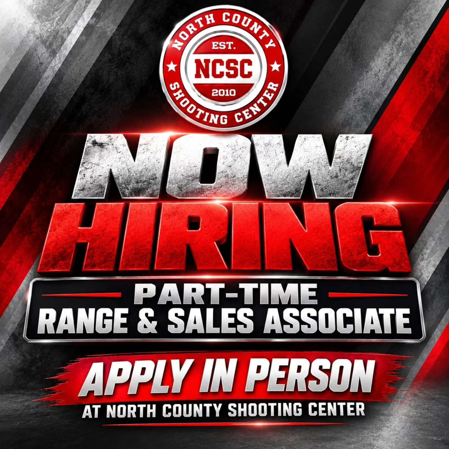 ⚠️ JOIN OUR TEAM!

🔥 Now Hiring a part-time range and sales associate. Must be 21 years old and eligible to obtain COE in California. Apply in-person at the range. 

#Job #Employment #Hiring #SanDiego #NowHiring