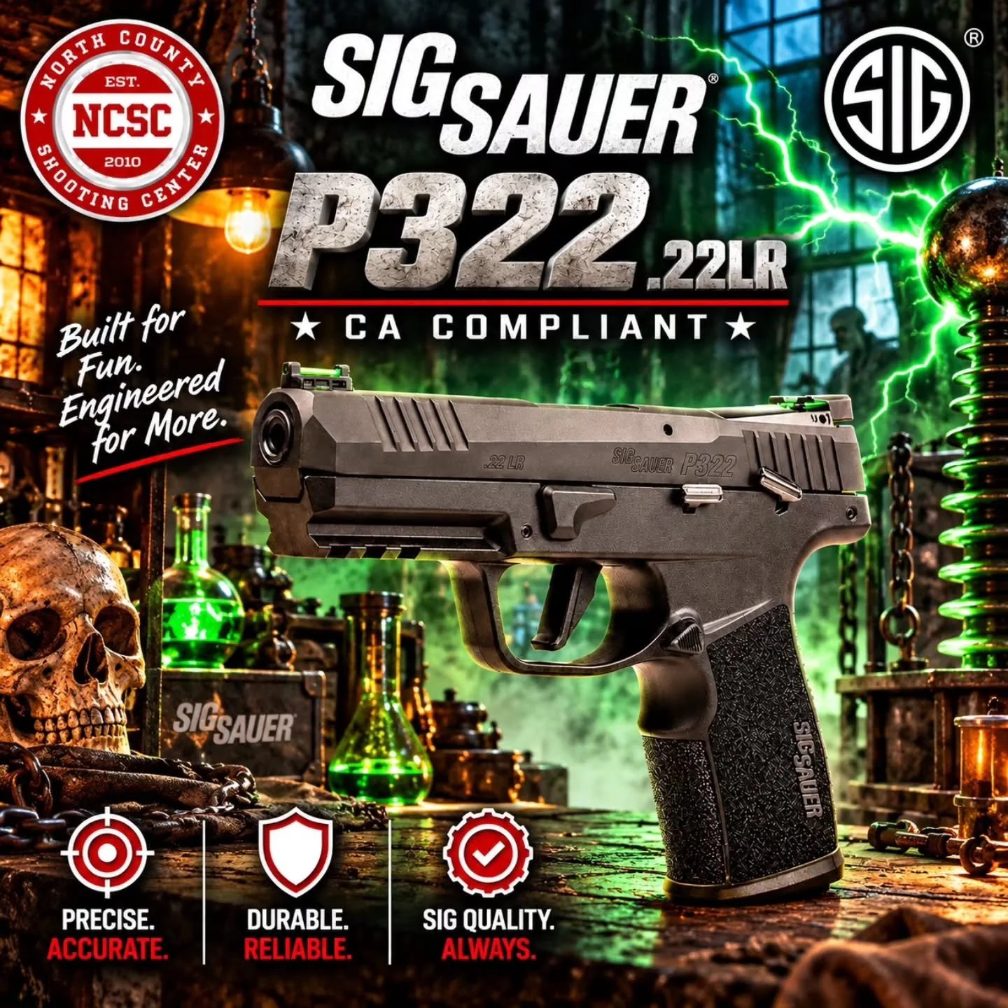🎃 Straight out of the lab and onto the range. ⚡️

☎️ 760.798.7300

@sigsauerinc @sigsauerusa #SigSauer #P322