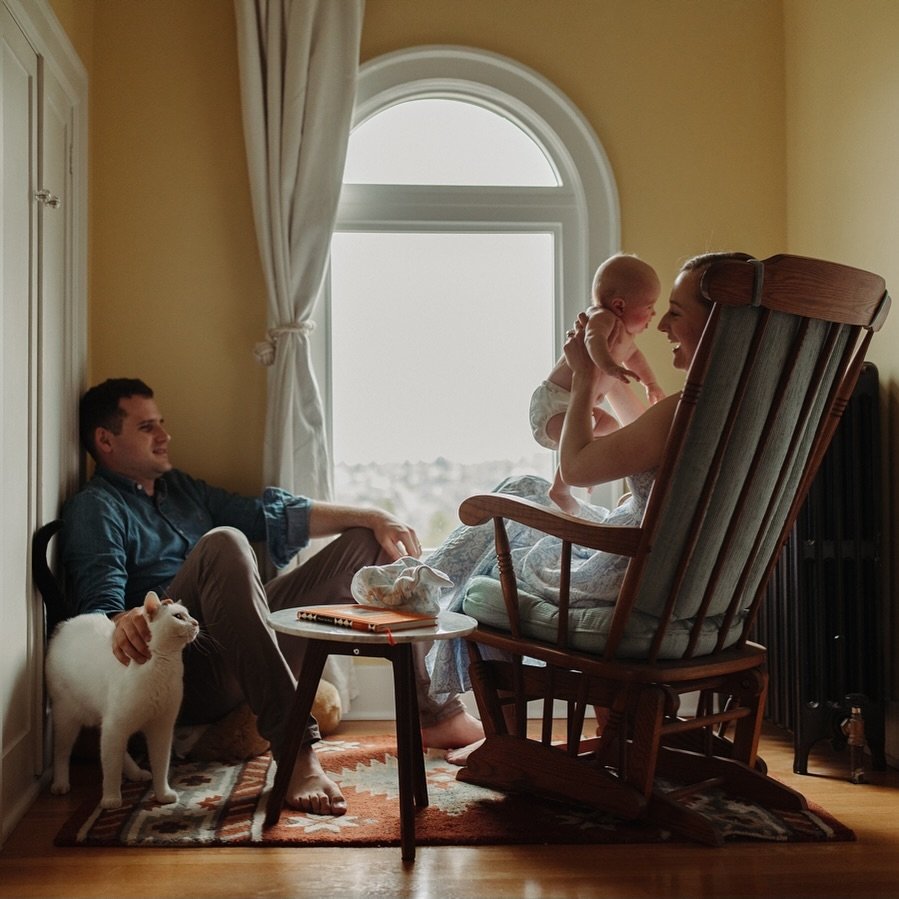 when i am able to continue being a part of my wedding client&rsquo;s important life milestones&hellip; it is such an honor. 

this was the most beautiful nursing set up - an amazing picture window, perfect rocker, and a comfy spot for the hubs (and k