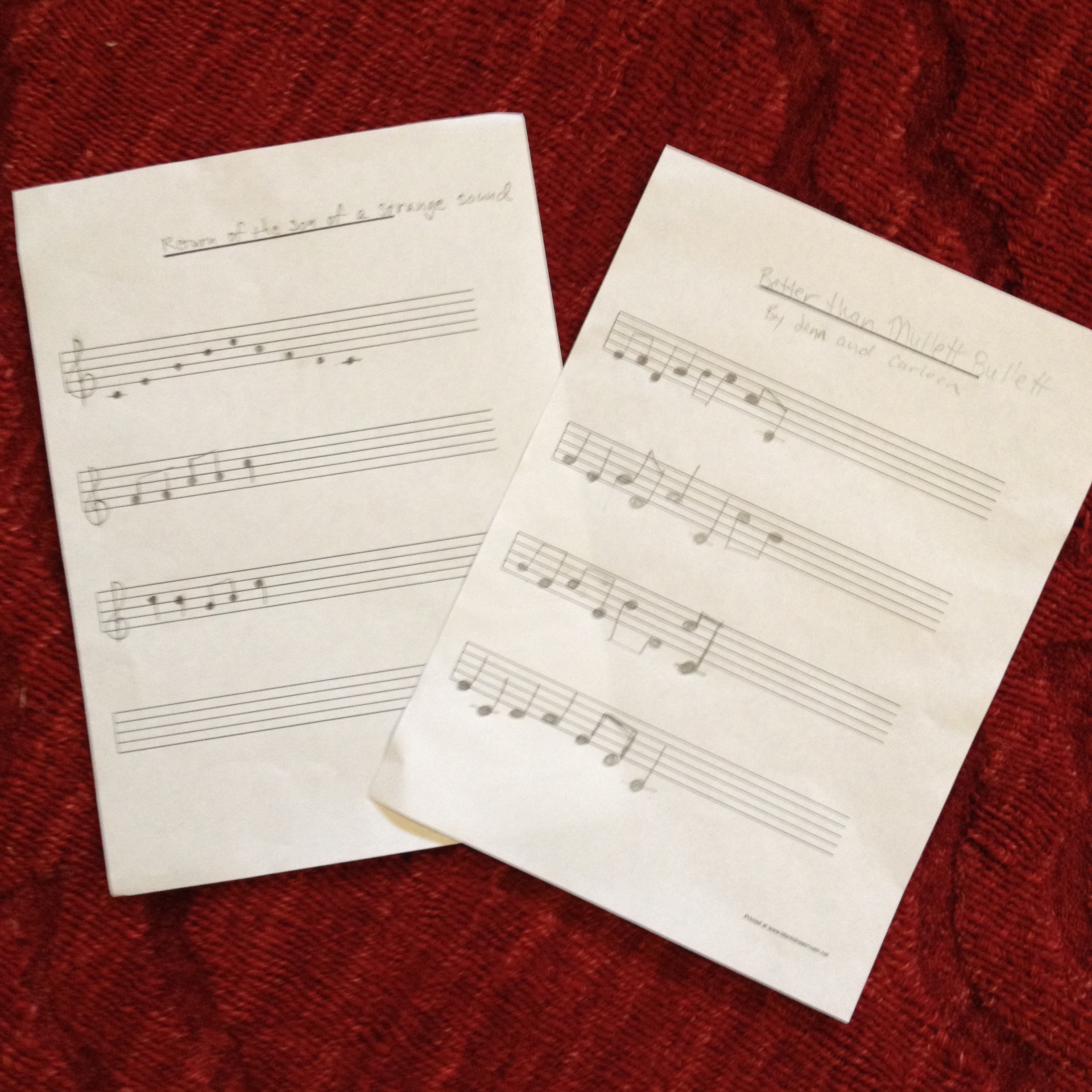 Some melodies composed by staff members.