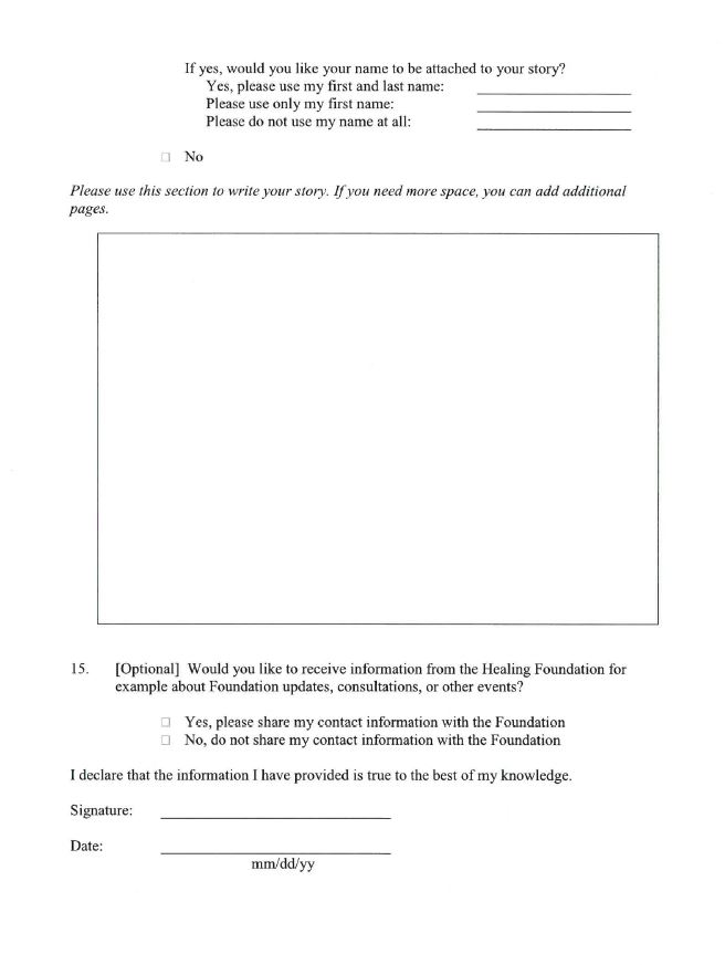 60's scoop Application forms — Tlaoquiaht First Nation