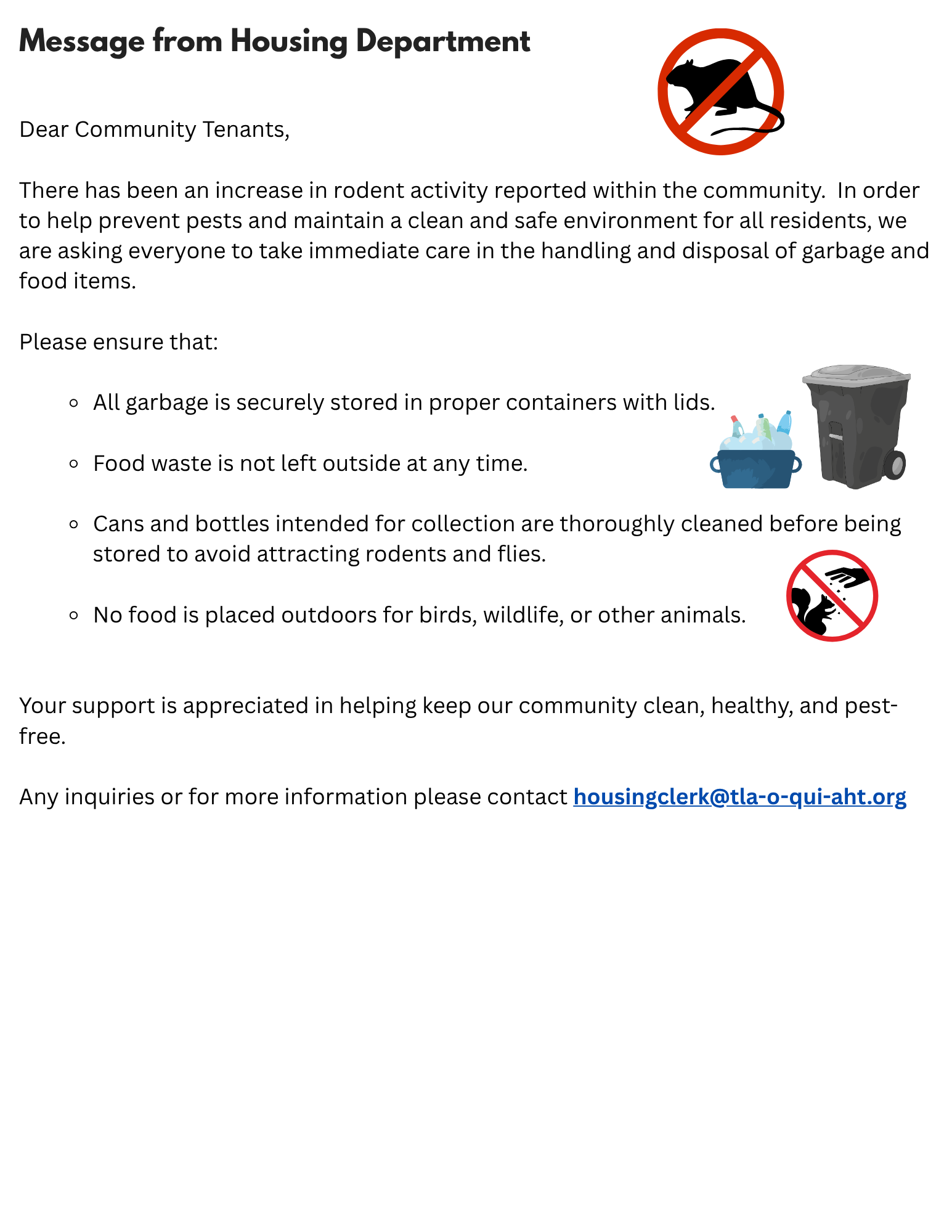 Housing Message re pests May 2026.png