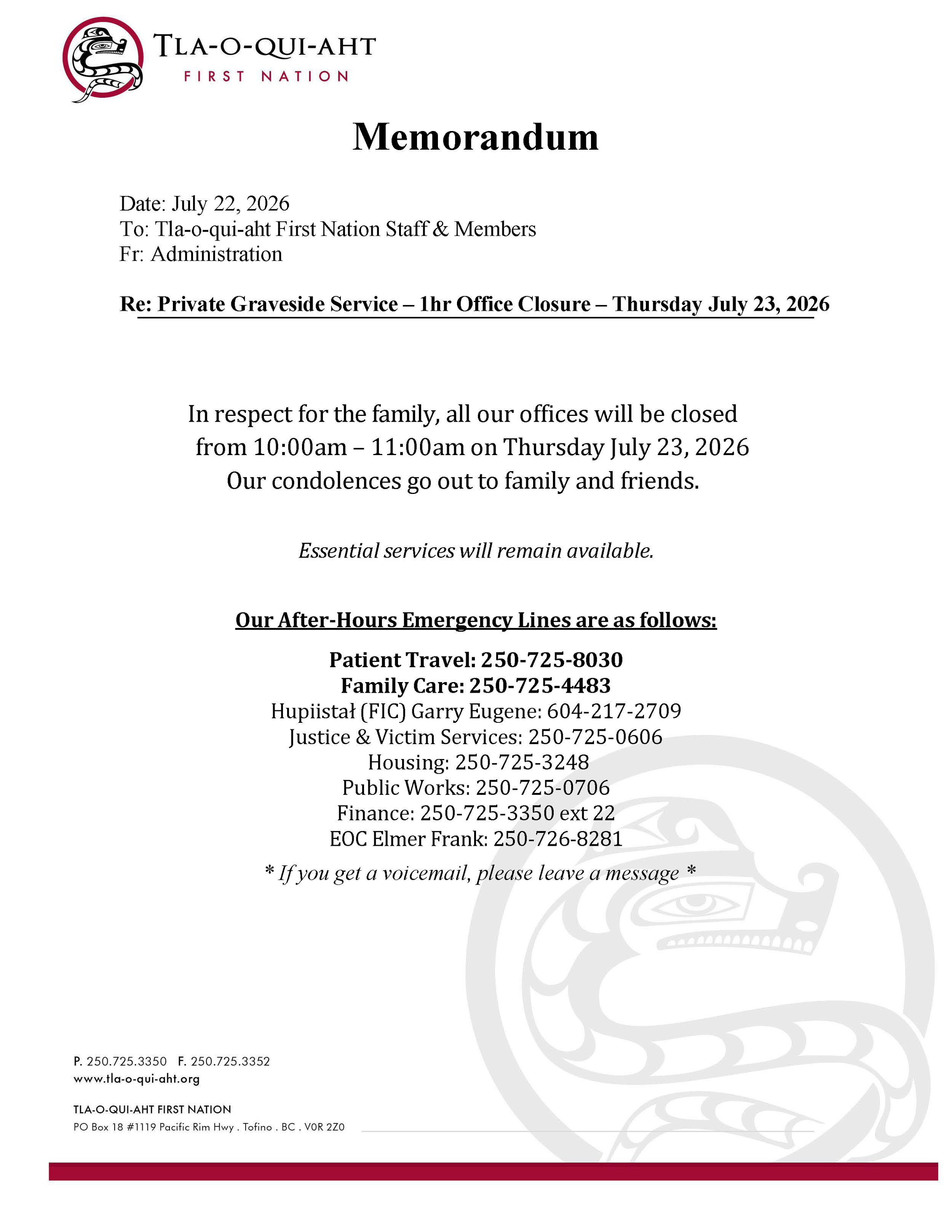1 hr Private Graveside Service Office Closure  July 23, 2026.png