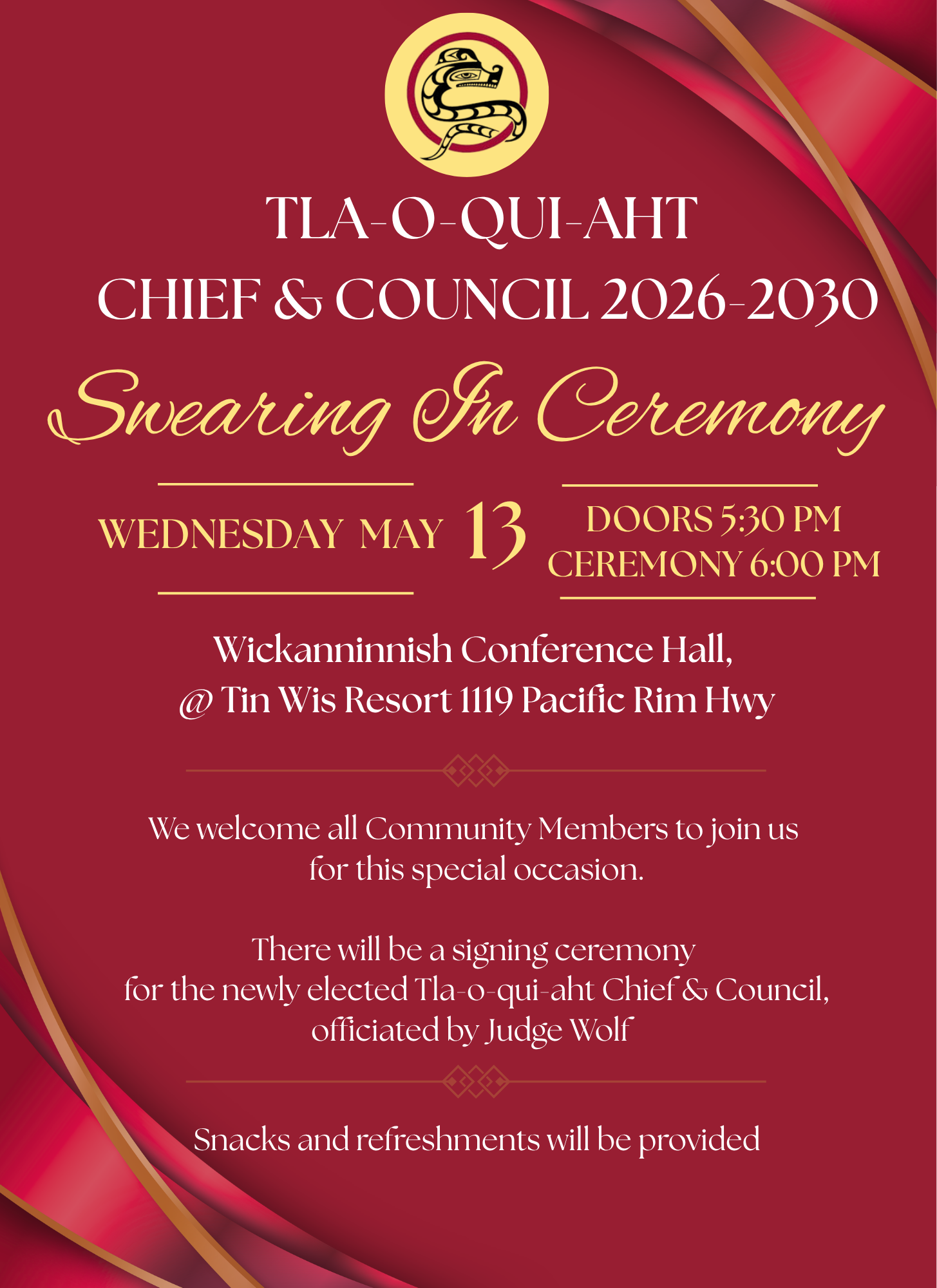 Swearing in Ceremony - Chief and Council May 13, 2026.png