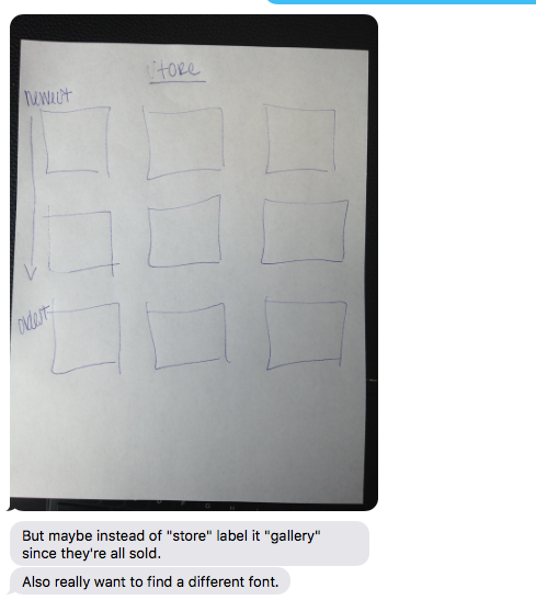 (This is every designer's dream. She literally drew it out, and that is EXACTLY how it looks now)