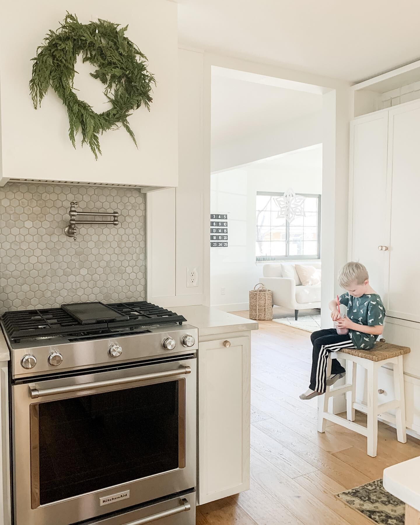 A little Christmas Eve Eve creativity with Walt. He made a drink for me and for himself with oatmilk, vanilla, raspberries, maple syrup and marshmallows. He calls it &ldquo;Moon Marshmallows.&rdquo; It actually tasted really good, and I love how he i