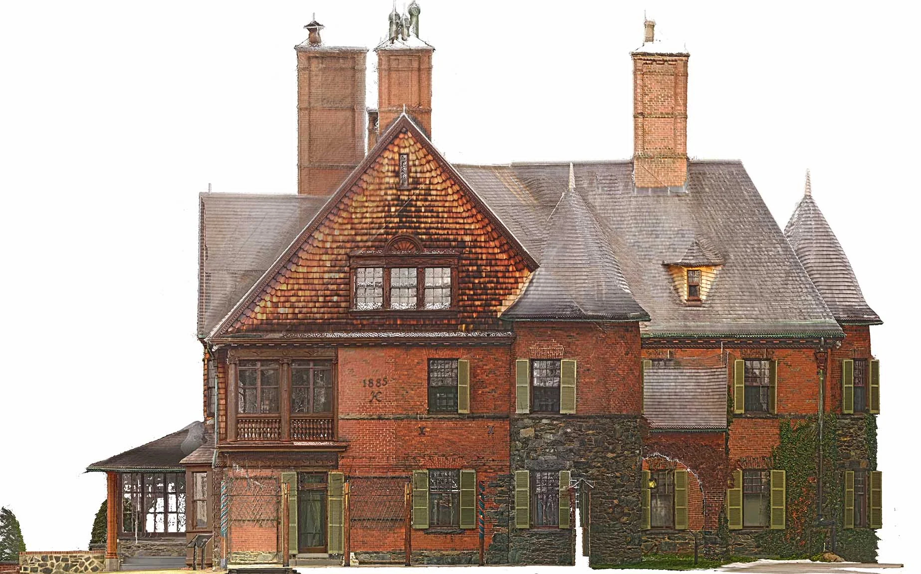Color laser scan point cloud was rendered to produce this elevation.