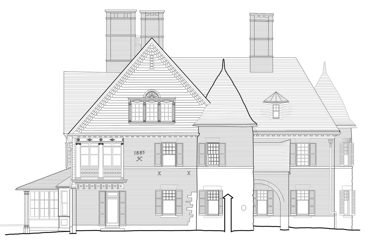 Final line drawing elevation