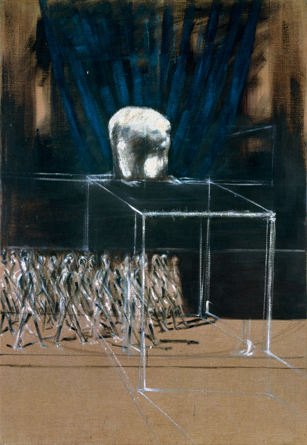 ‘Marching Figures’, c. 1952 Oil on canvas 78 × 54 in. (198.1 × 137.2 cm) Private collection Photo: Prudence Cuming Associates Ltd. © The Estate of Francis Bacon. All rights reserved / DACS 2016