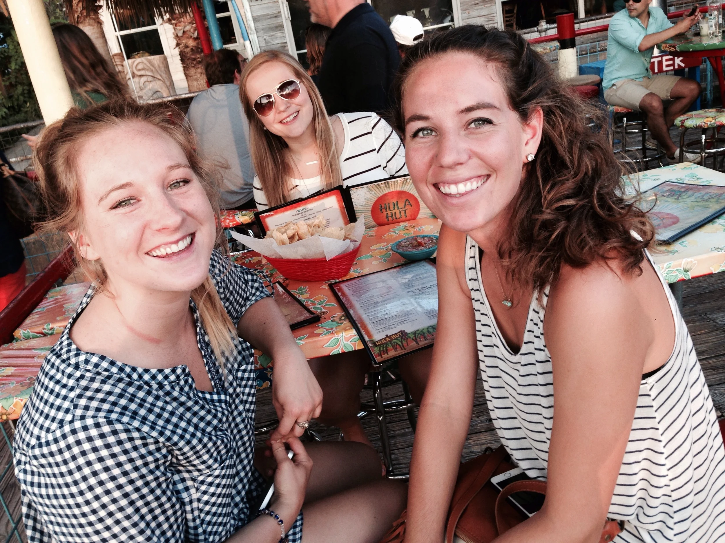 Pretty girls on the patio at the Hula Hut.