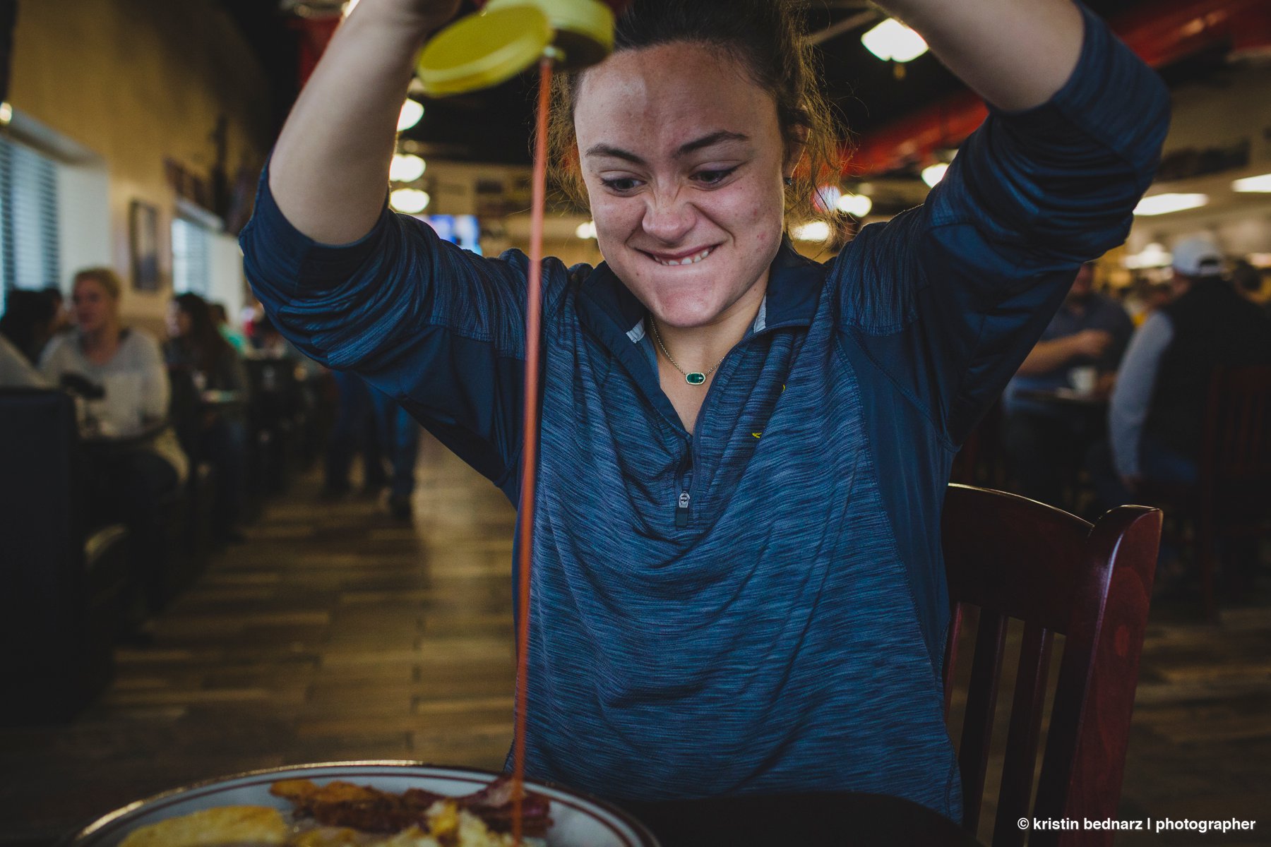 Lauren started her day off with breakfast. Her and the bridesmaids went to