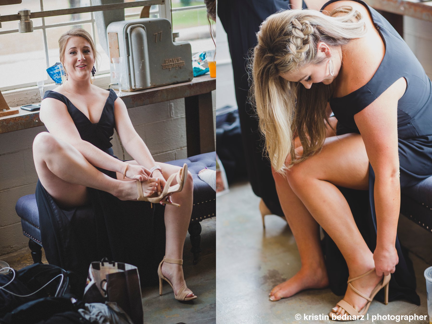 This is study visually of how bridesmaids put on their heels. Comments?