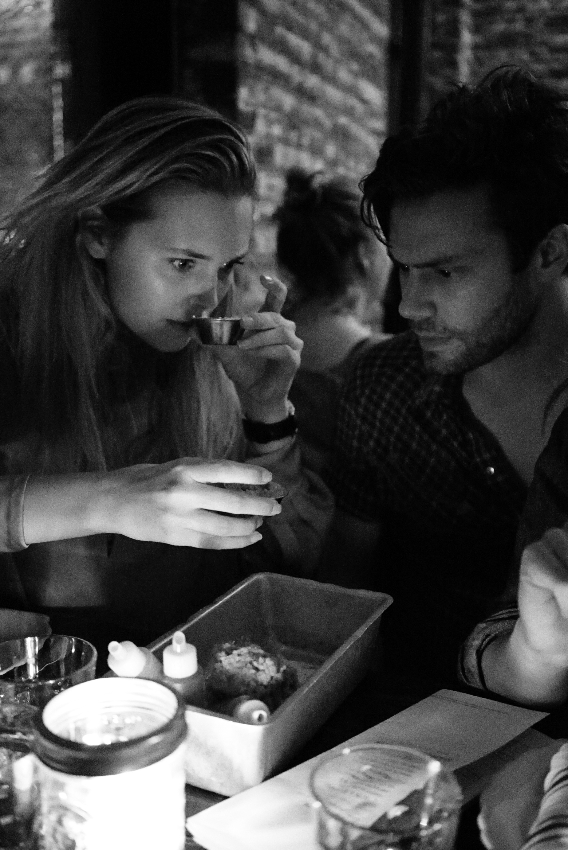 Using all our senses to enjoy this meal. 
