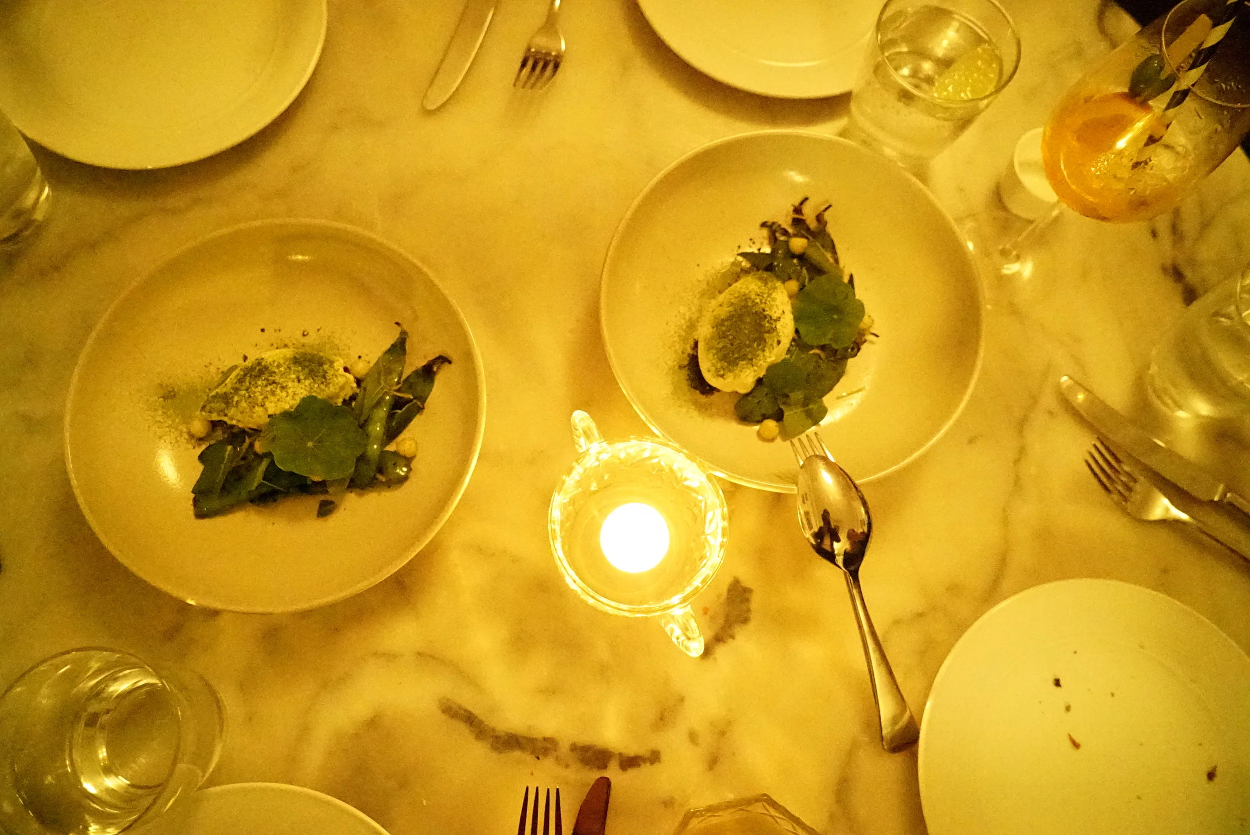 Goats milk ricotta with grilled roman beans, preserved lemon, mint, apple and balsamic crumb.