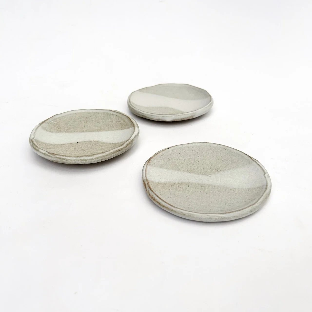 Handmade pottery tapas plate off-white