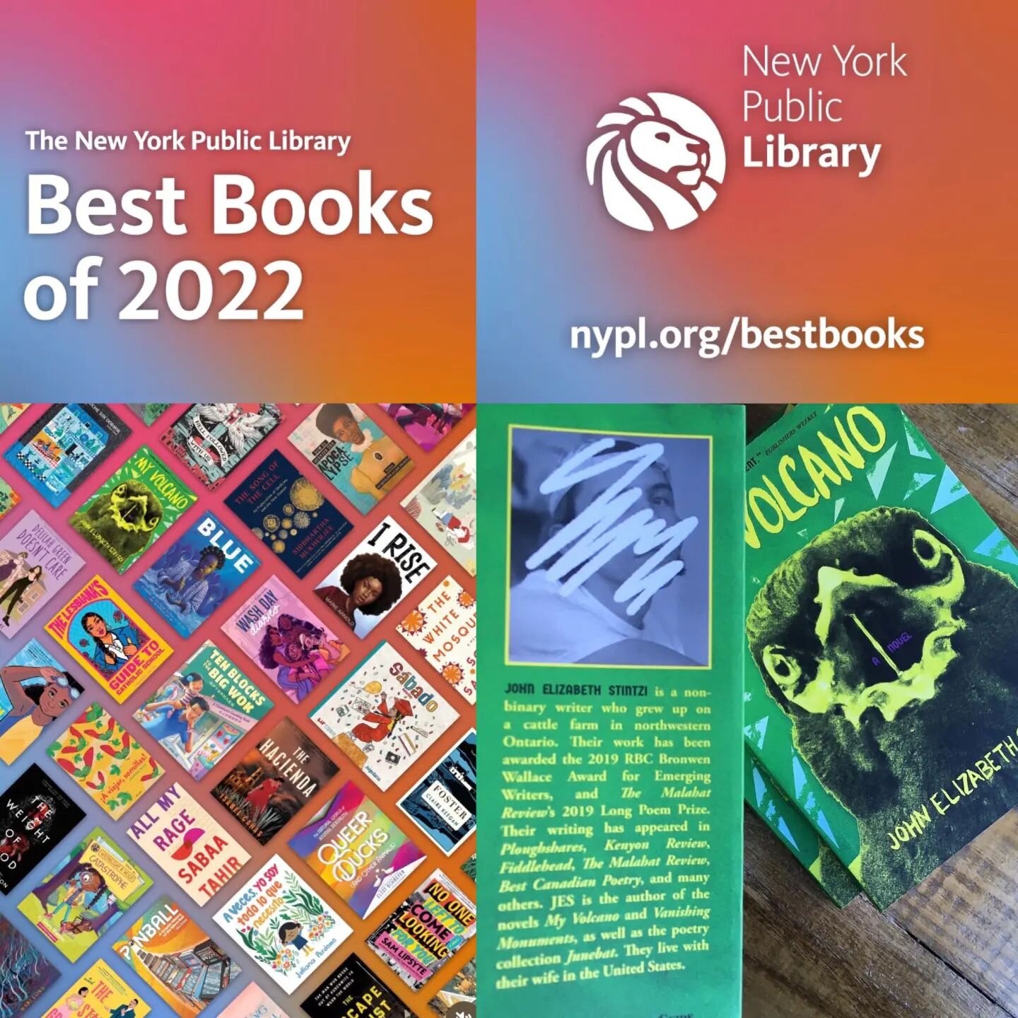 In case any of y'all missed my story, I'm tickled that MY VOLCANO was named a best book of 2022 by @nypl! 

A character in the book (Jahan) actually accesses some resources from the library in the book, amusingly, and I always liked to go hang out at