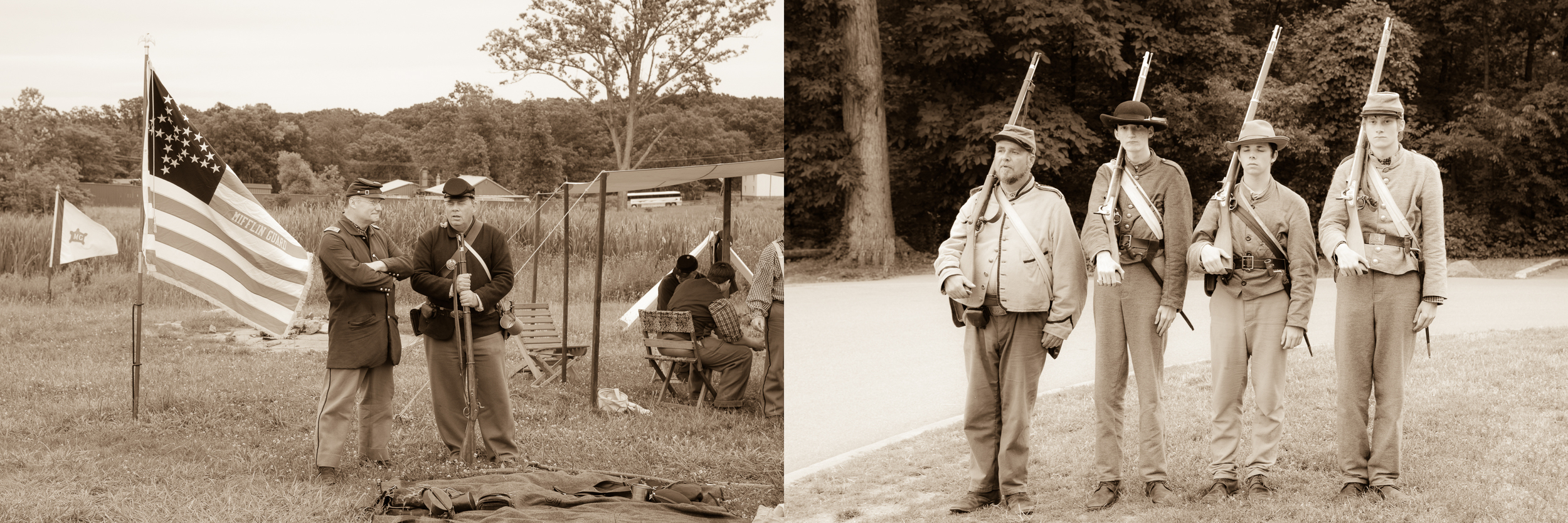 Reenactments were going on in all parts of the Battlefield areas