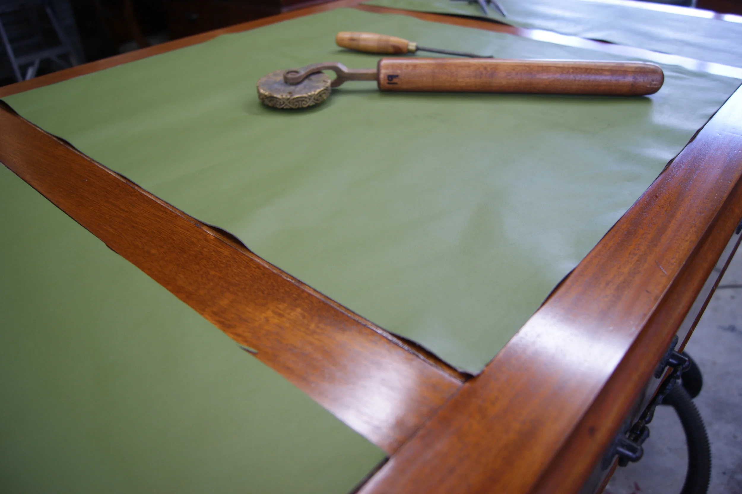Leather ready to be glued