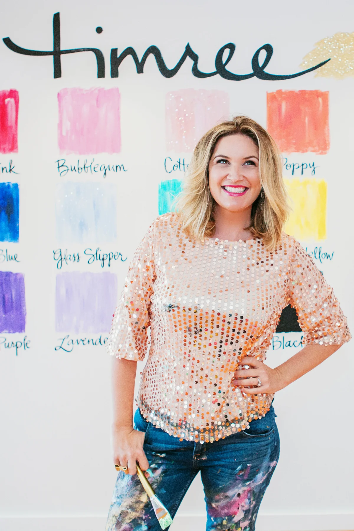 The Suitcase Studio offers personal branding photography - such as this lifestyle portrait of timree gold of timree art studio in newport beach, ca - voted one of the top 10 art studios in the us.