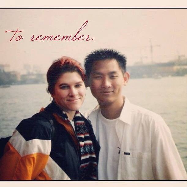 This pic was taken in March of '99, while touring China with our college choir. And just one month later, David was killed in a car crash.
⠀⠀⠀⠀⠀⠀⠀⠀⠀
This is a HORRIBLE picture of me, but I don't care. My messy hair, bushy eyebrows, bad skin and doubl