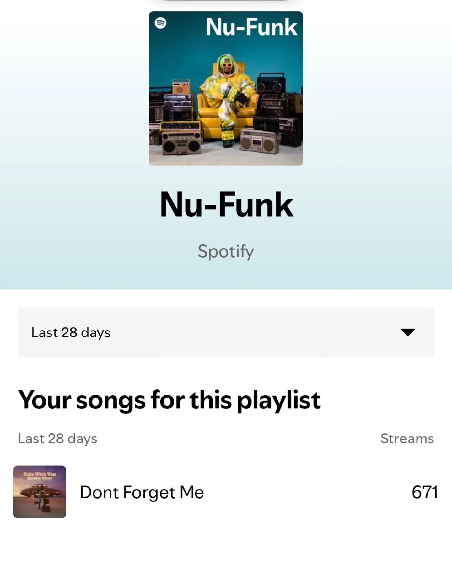 Im famous on Spotify yall! Lol! Thanks so much to @spotify for adding "Dont Forget Me" onto their "Nu-Funk" playlist! This is my first official Spotify Playlist placement yall! 🔥🔥🔥 Im in the fraternity now! 🙌🏿😆🙏🏿❤️ #ridewi