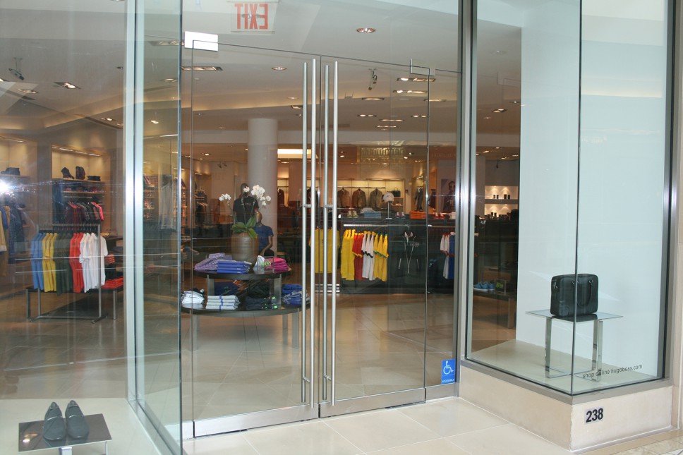 Commercial Glass Door Storefront Aluminum And Herculite