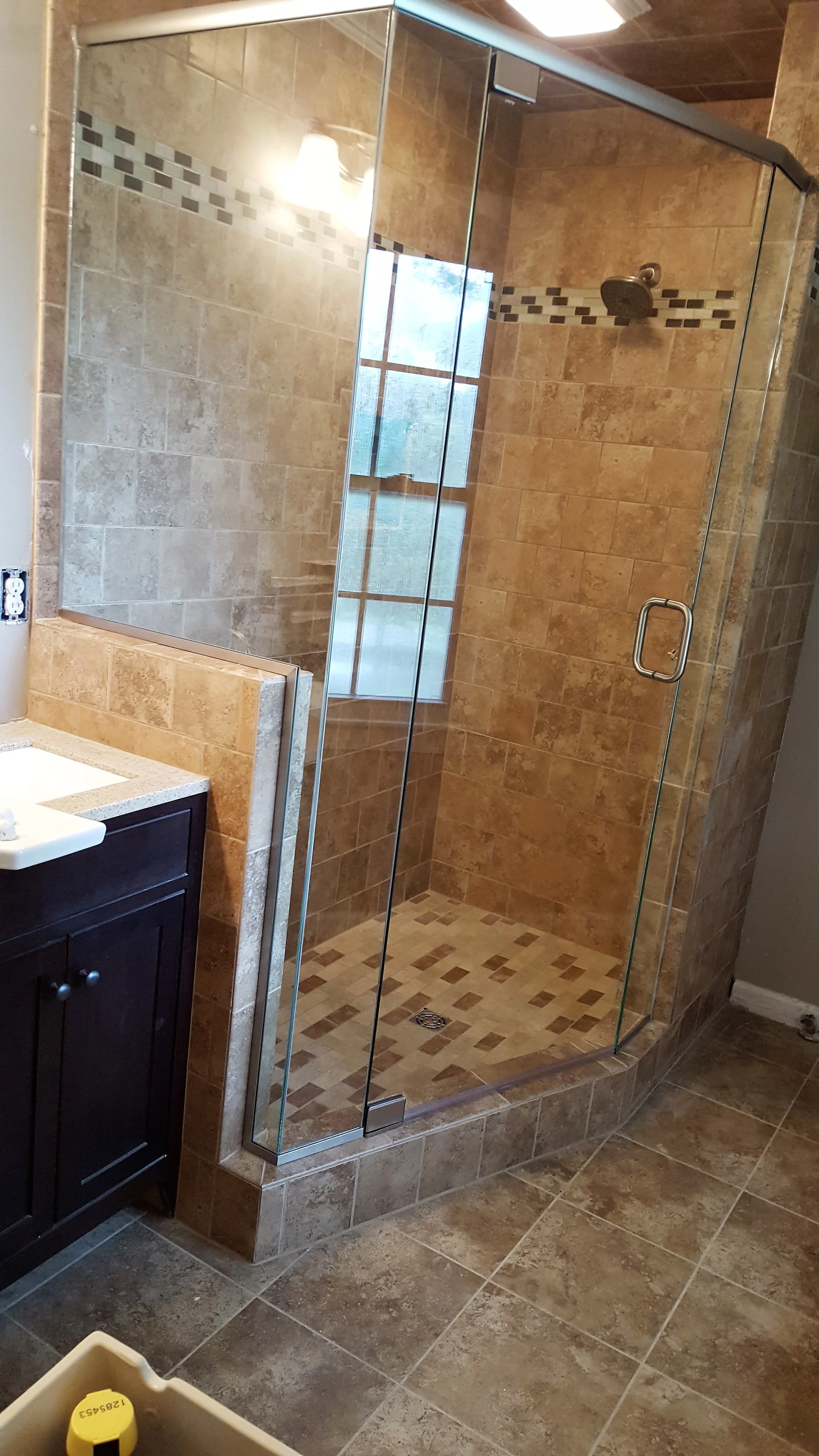 Custom Angle Frameless Shower