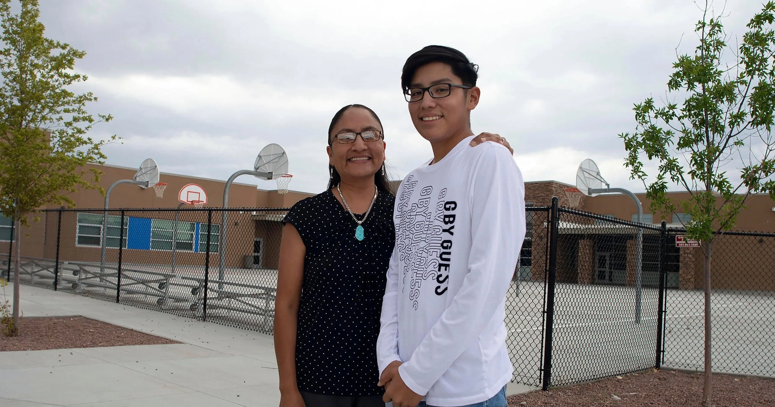Wilhelmina Yazzie with her son Xavier
