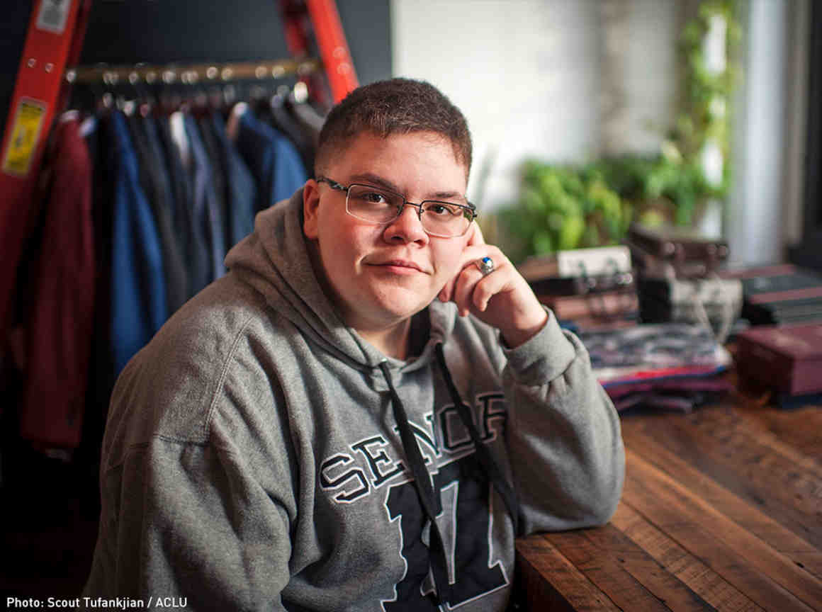 Gavin Grimm is challenging a local school board policy that prohibits transgender students from using the sex-segregated facilities