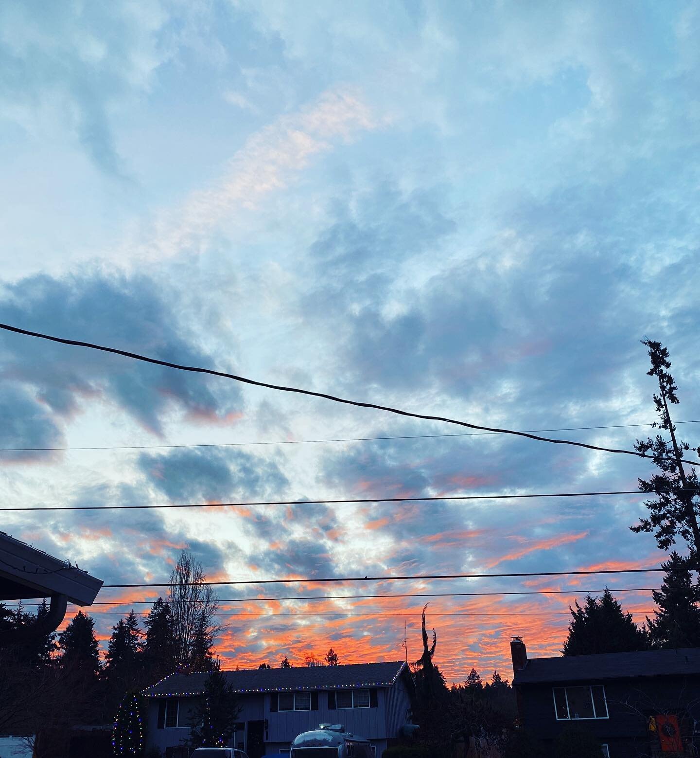 Anytime I see the sky on fire I think of my Nonna, it looked like this the night before she passed almost three years ago. I remember thinking how beautiful it was and how at peace I felt. I knew she was ready. So every time the sun lights up the clo