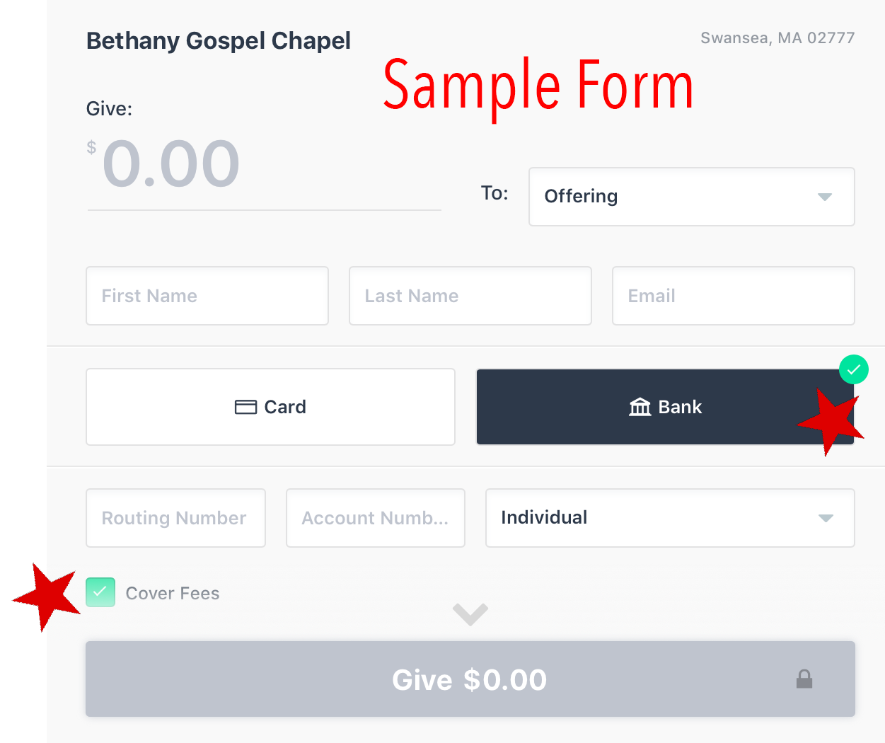 Sample Donation Form