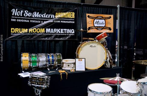 The Not So Modern Drummer booth at the Chicago Show, hosted by Aaron Mlasko/Mlasko Drums.