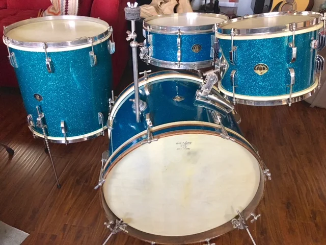 1953 Leedy & Ludwig Nite Club Outfit in Sparkling Blue Pearl