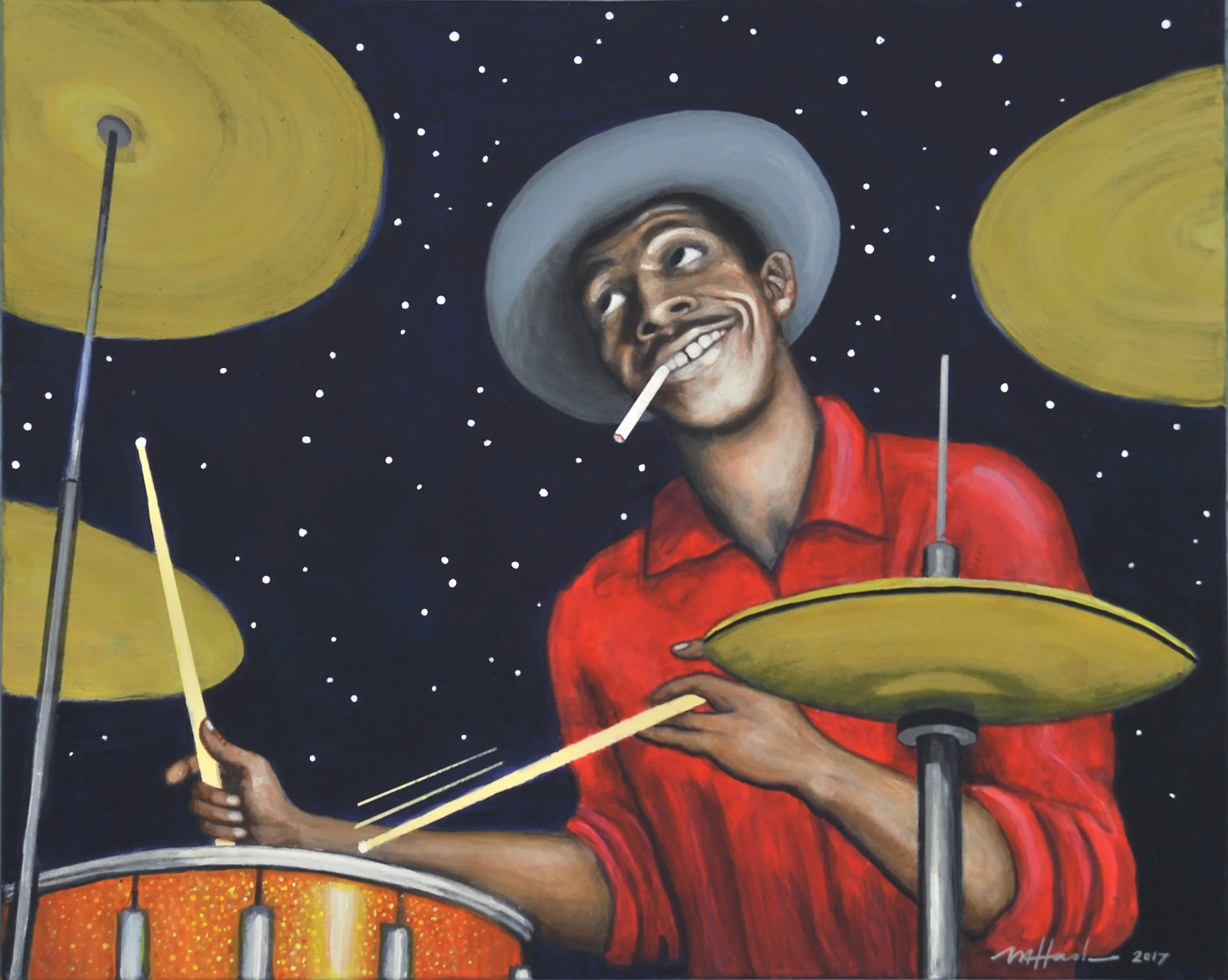 Art prints of famous drummers and drums