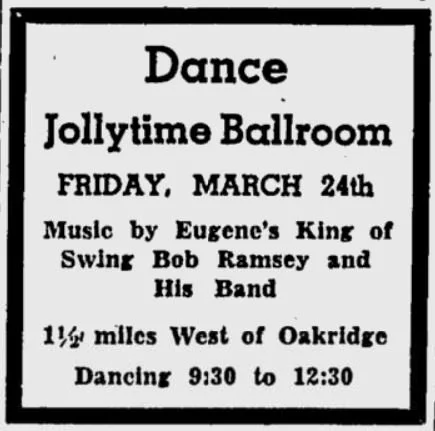 1939 Concert Advertisement for Bob Ramsey and His Band.JPG