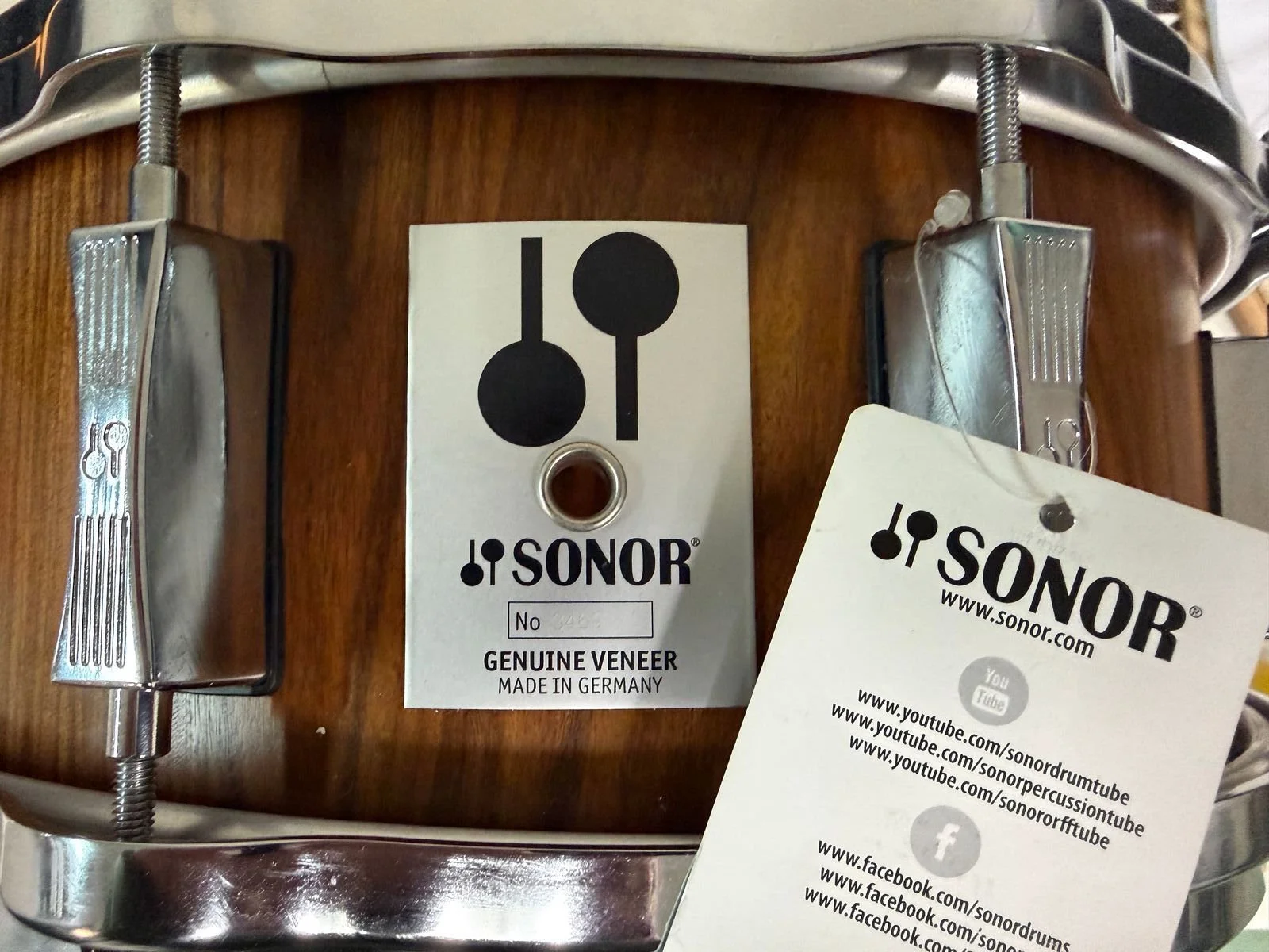 For Sale - Sonor D-515 PA Phonic Rosewood Reissue 14x5.75" 10-Lug Snare Drum 2001 - Present - Rosewood Veneer (Inside + Outside)