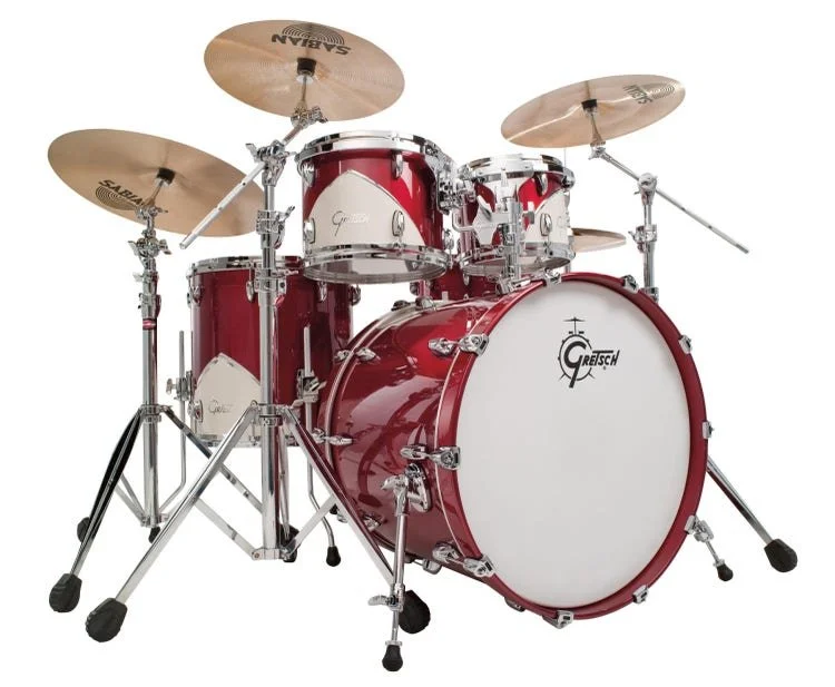 SOLD! For Sale-Gretsch 57 Renown drum set in Motor City Red w cases