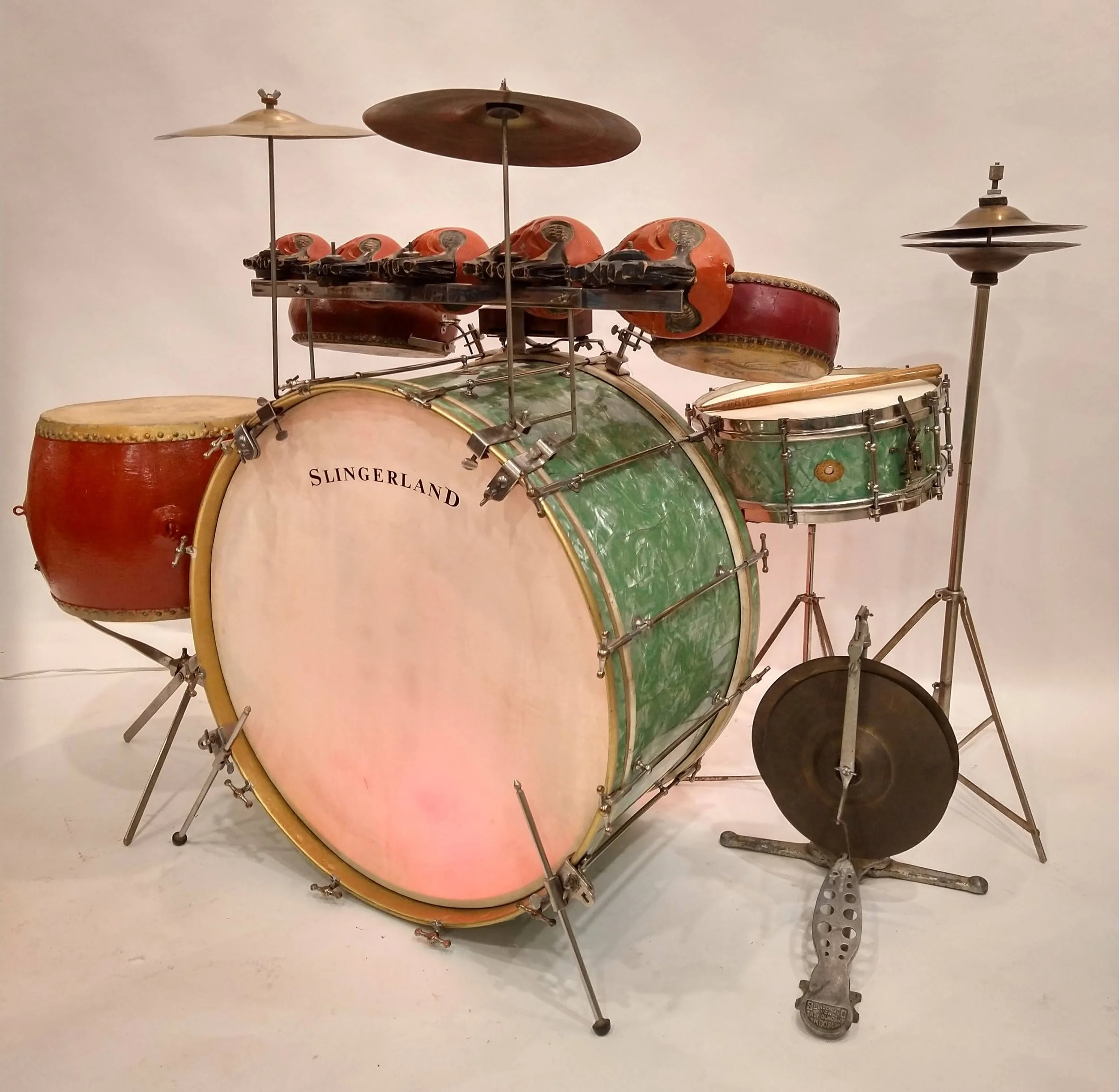 Two 1930s Slingerland Green Trap Kits
