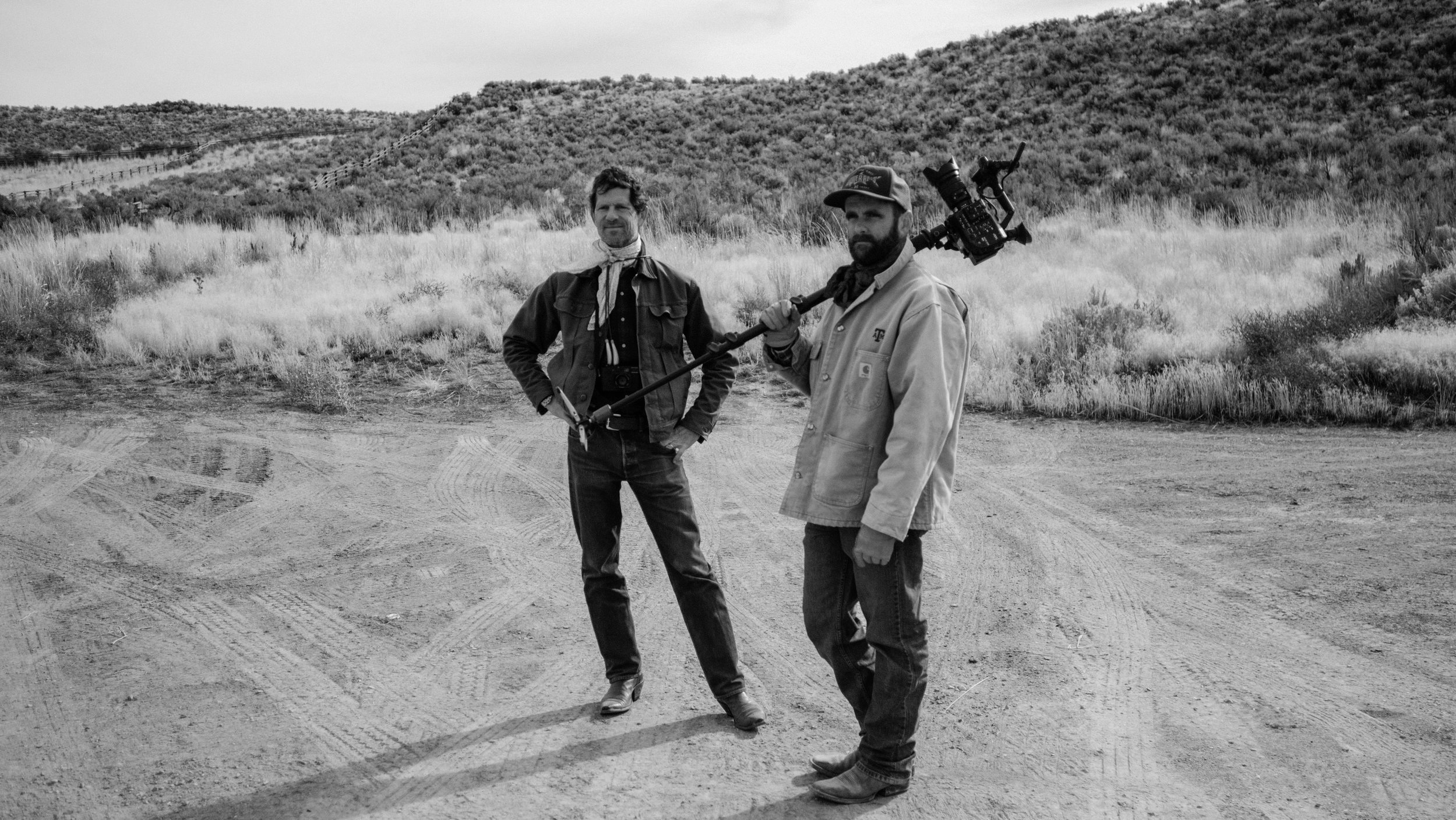 Deciding a plan with co-director John Langmore while filming “Cowboys: A Documentary Portrait” in Tuscarora, Nevada. (2016) Photo: Tito West (www.titowest.com)