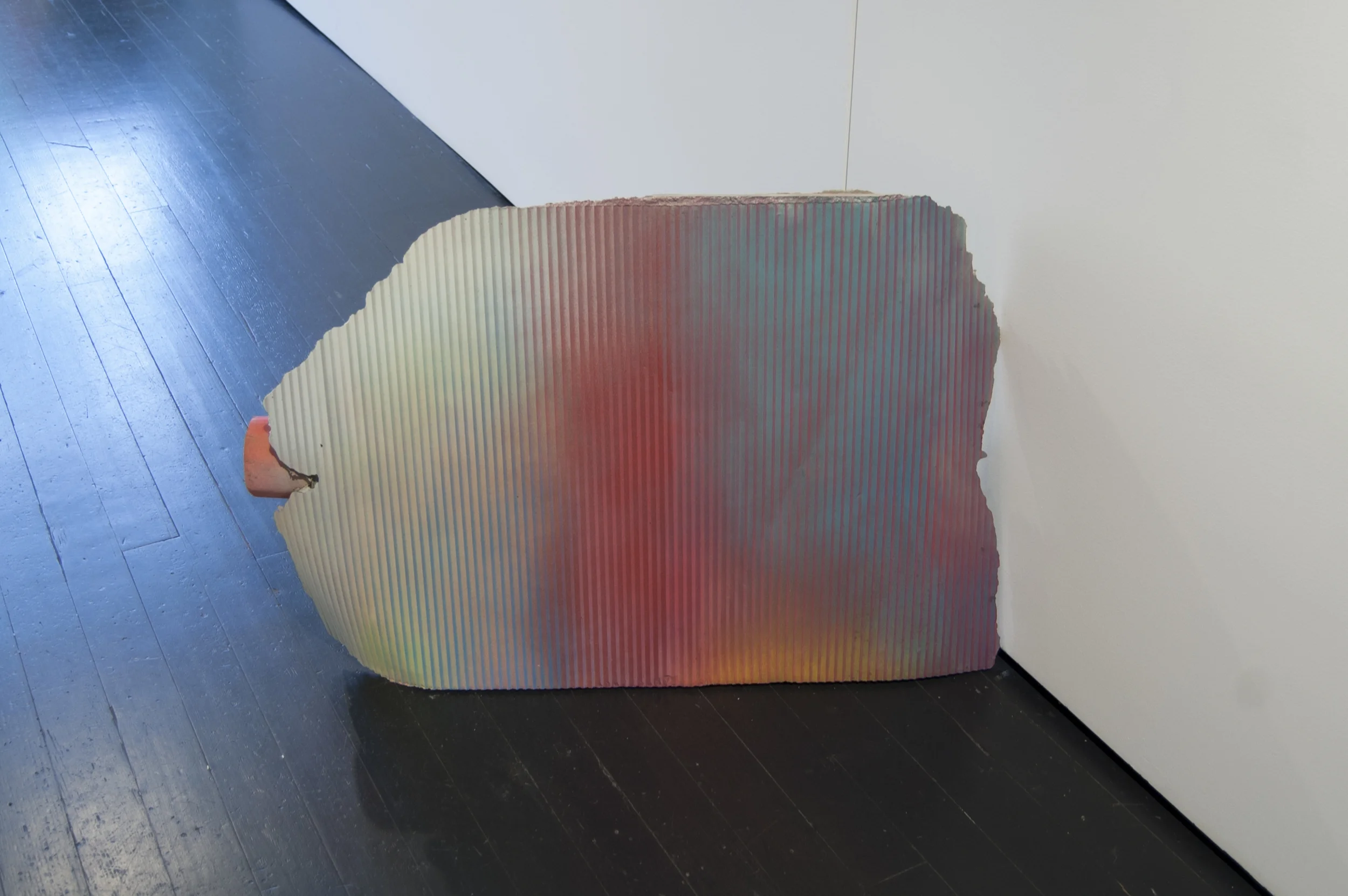 Zeugma (Fold) Concrete, wire mesh, delineation post, spray paint, binding wire 36"x25"x8", 2015