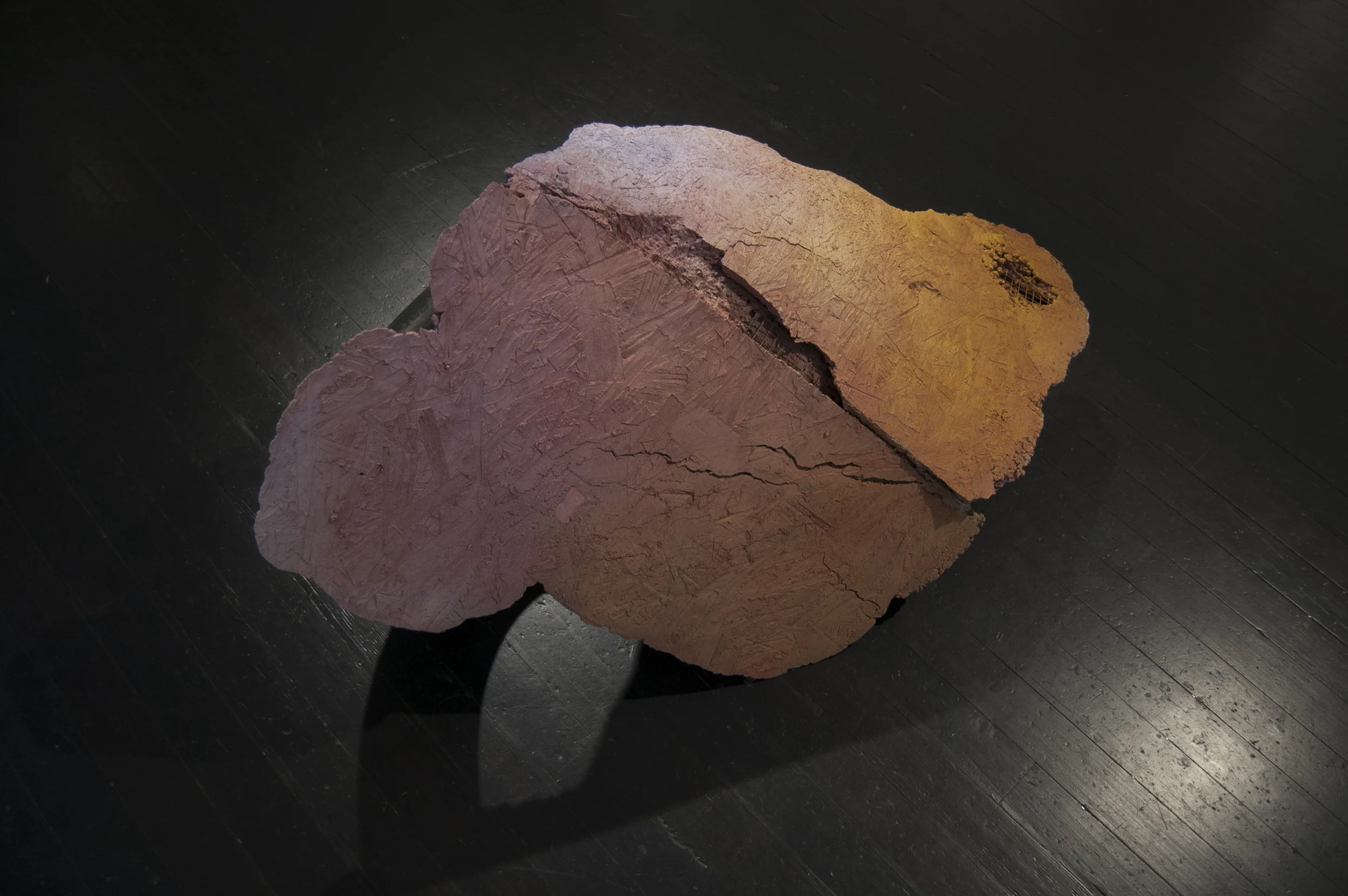 Zeugma (Ply) Concrete, wire mesh, tire, spray paint, binding wire. 50"x29"x23", 2015