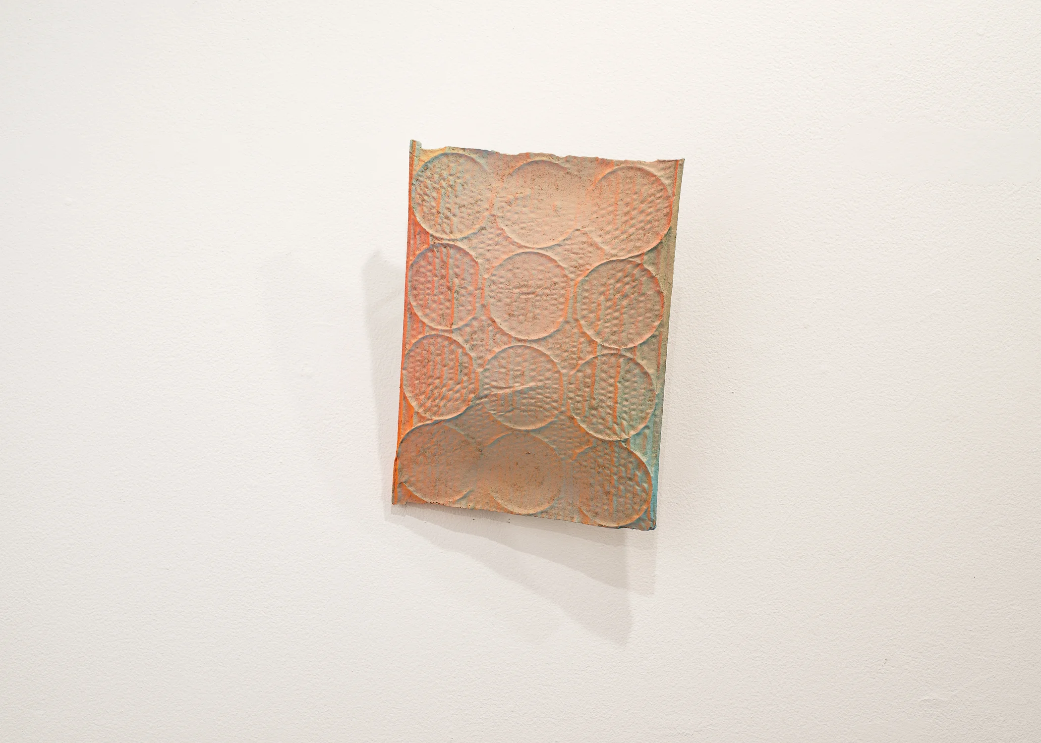 Held Cement, chrome letter holder, acrylic paint. 9”x12”x4” 2018 Photo Credit: Jason Horvath