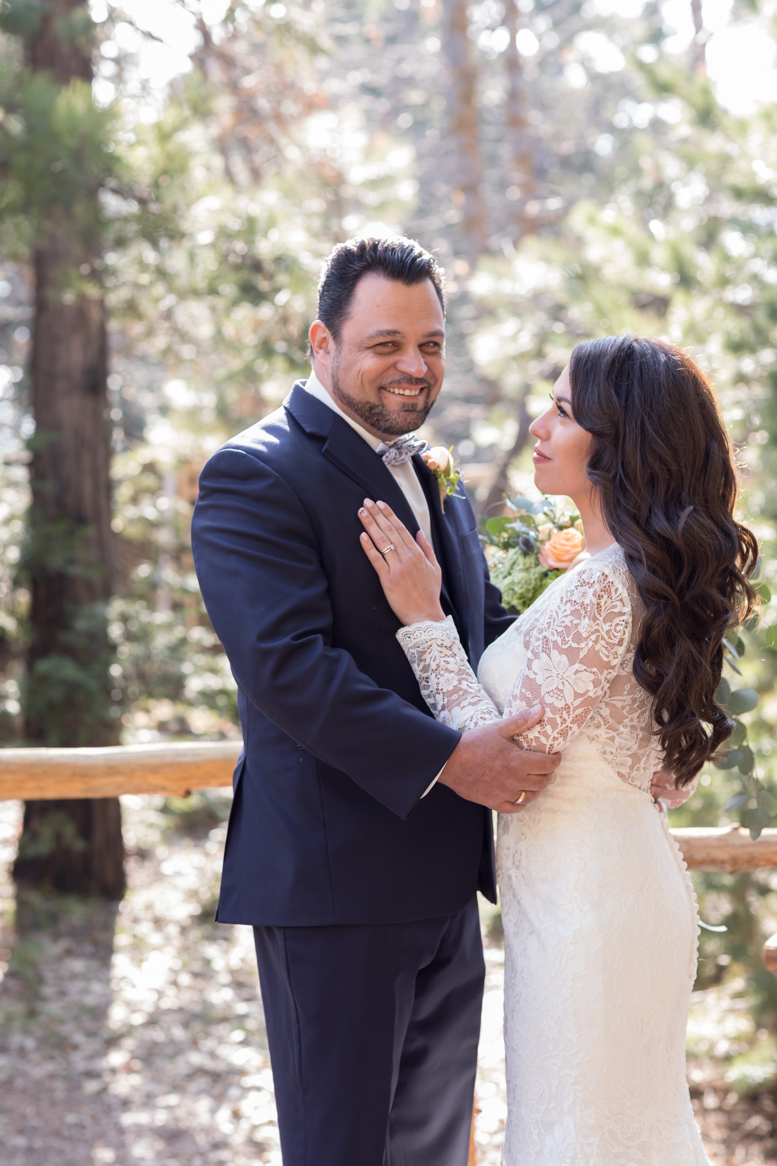 Love how happy he is to have his bride!