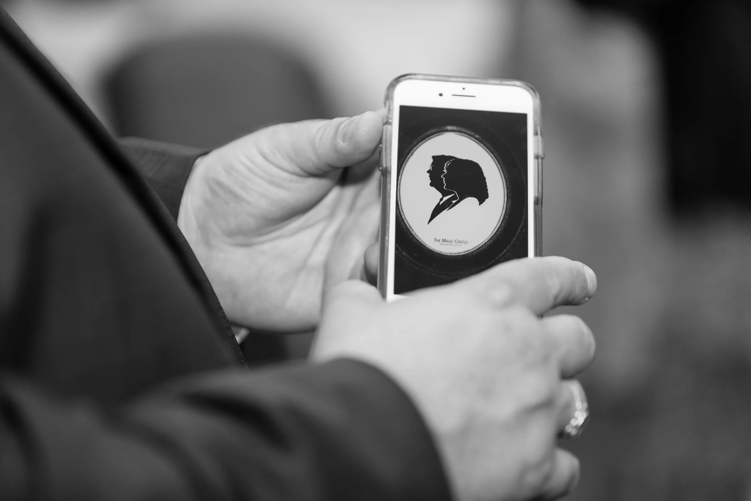 A little over the shoulder action, a photo of a photo of a sillouette portrait