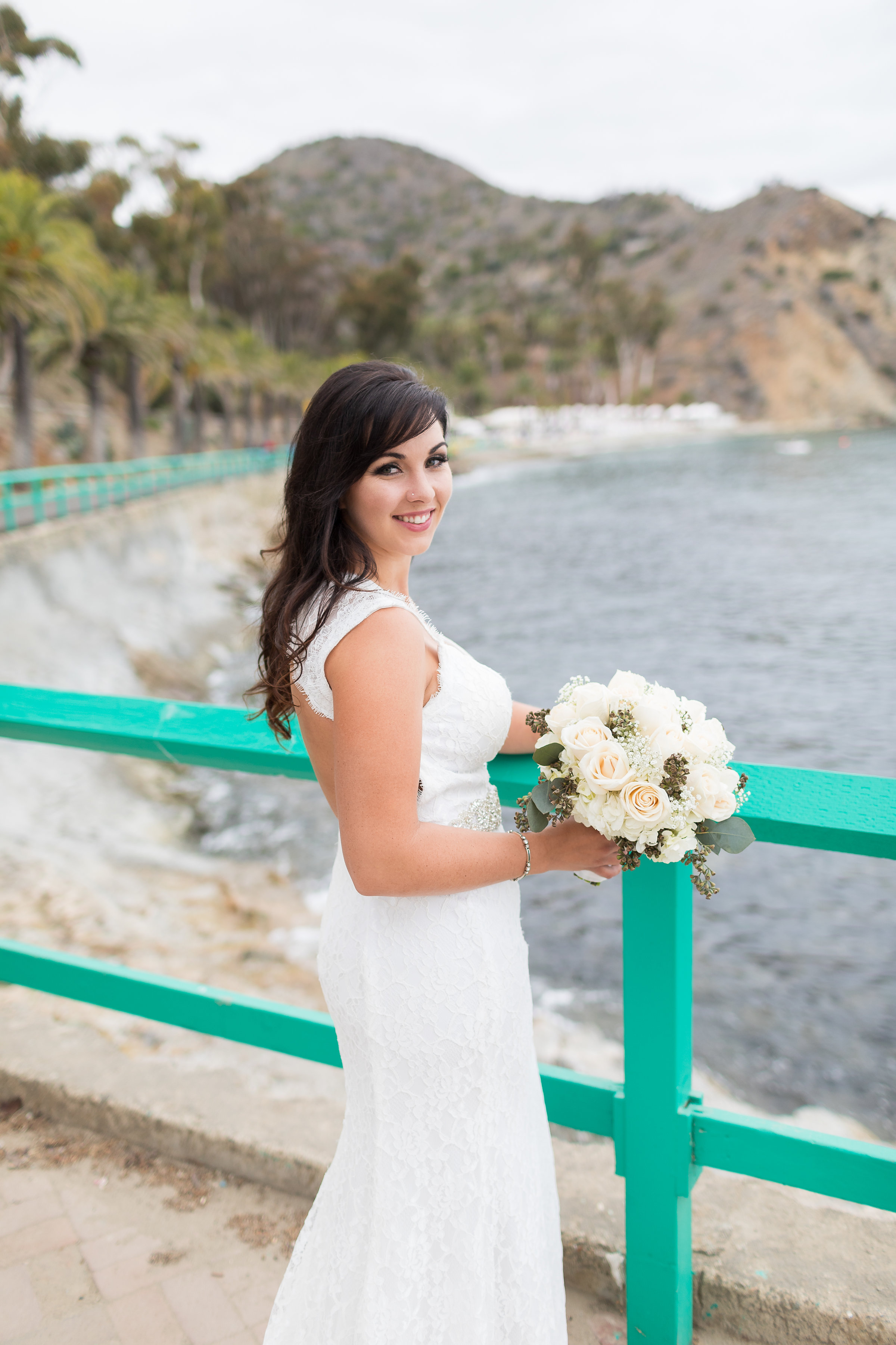 Photo of Bride and Bouquet at the water's edge in Catalina.jpg