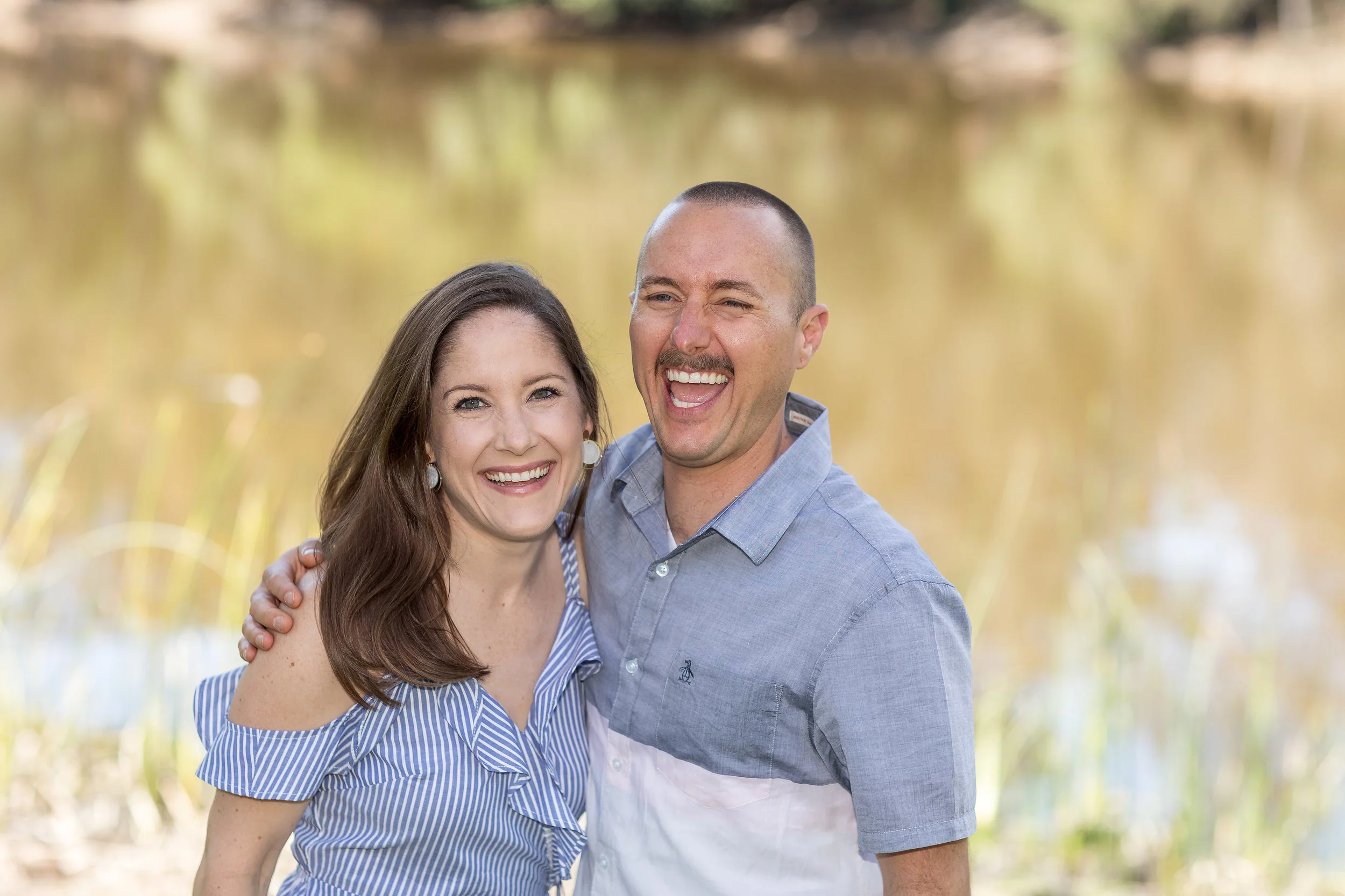 Photo of Bro and Sis laughing in front of HB lake.jpg