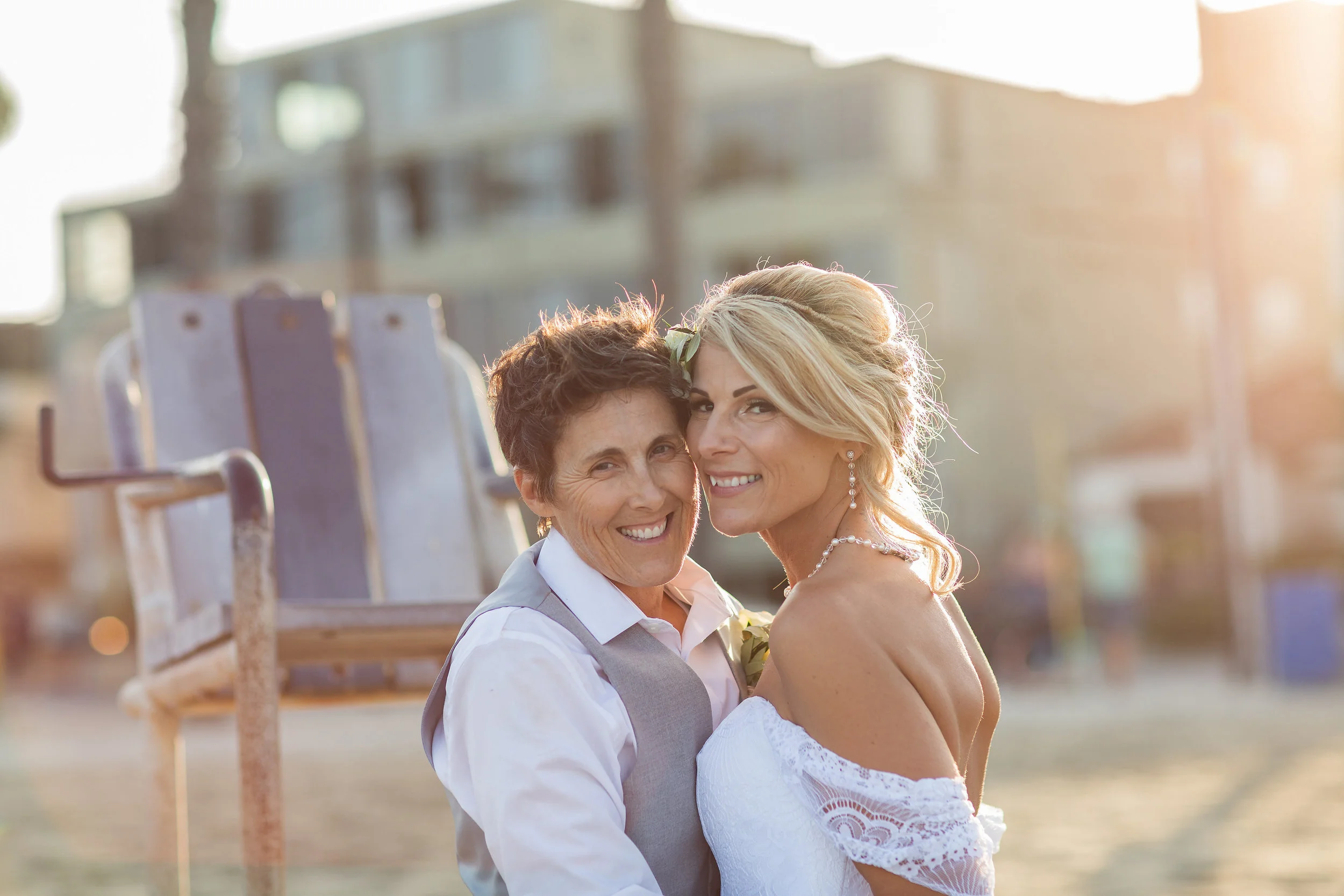 Beach Wedding Portraits with Sun Flare.jpg